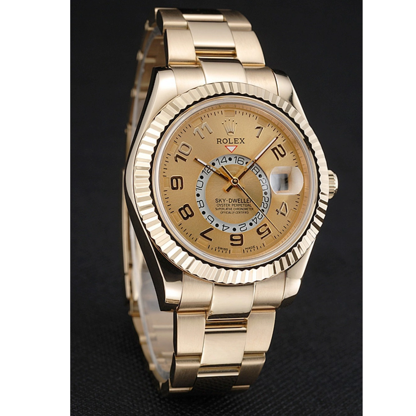 Aaa replica watch Oyster Rolex 2012 Dweller Gold Edition Special Sky Perpetual 80243 Yellow 1027